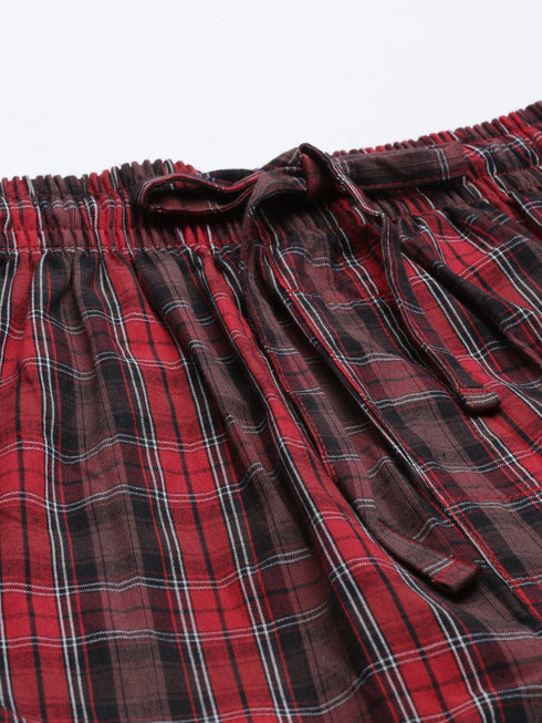Red Checks Lounge Short